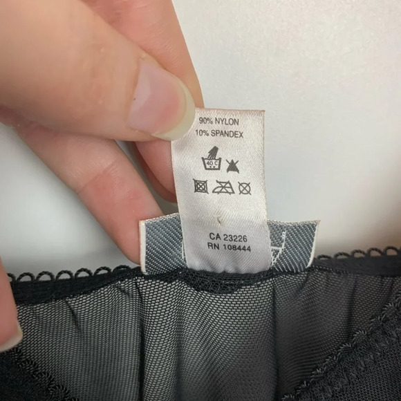 LaSenza  Black Baby Doll Lingerie Size Small Floral - Picture 7 of 12